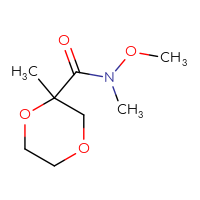 Chemical structure of N-methoxy-N,2-dimethyl-1,4-dioxane-2-carboxamide - CSSB02127717612