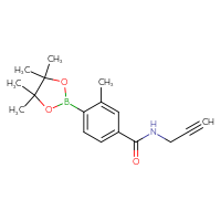 Chemical structure of 3-methyl-N-(prop-2-yn-1-yl)-4-(4,4,5,5-tetramethyl-1,3,2-dioxaborolan-2-yl)benzamide - CSSB02519411291