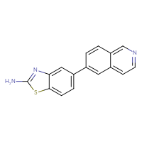 Chemical structure of 5-(isoquinolin-6-yl)-1,3-benzothiazol-2-amine - CSSB06327869480