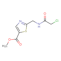 Chemical structure of methyl 2-[(2-chloroacetamido)methyl]-1,3-thiazole-5-carboxylate - CSSB01910475412