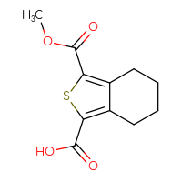 Chemical structure of 3-(methoxycarbonyl)-4,5,6,7-tetrahydro-2-benzothiophene-1-carboxylic acid - CSSB00135410690
