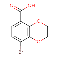 Chemical structure of 8-bromo-2,3-dihydro-1,4-benzodioxine-5-carboxylic acid - CSSB00015888378