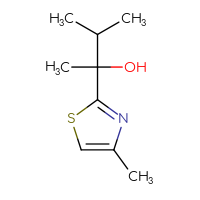 Chemical structure of 3-methyl-2-(4-methyl-1,3-thiazol-2-yl)butan-2-ol - CSSB00023600209
