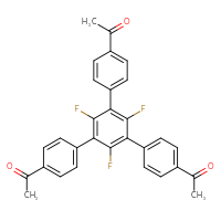 Chemical structure of 1-{4-[4'-acetyl-5-(4-acetylphenyl)-2,4,6-trifluoro-[1,1'-biphenyl]-3-yl]phenyl}ethan-1-one - CSSB20785370608