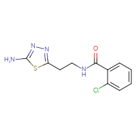Chemical structure of N-[2-(5-amino-1,3,4-thiadiazol-2-yl)ethyl]-2-chlorobenzamide - CSSB00020597402