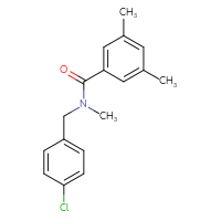 Chemical structure of N-[(4-chlorophenyl)methyl]-N,3,5-trimethylbenzamide - CSSB00104118863