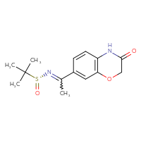 Chemical structure of (R)-2-methyl-N-[1-(3-oxo-3,4-dihydro-2H-1,4-benzoxazin-7-yl)ethylidene]propane-2-sulfinamide - CSSB21331814010