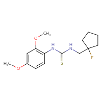 Chemical structure of 1-(2,4-dimethoxyphenyl)-3-[(1-fluorocyclopentyl)methyl]thiourea - CSSB21432509470