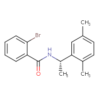 Chemical structure of 2-bromo-N-[(1S)-1-(2,5-dimethylphenyl)ethyl]benzamide - CSSB06836327528