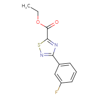 Chemical structure of ethyl 3-(3-fluorophenyl)-1,2,4-thiadiazole-5-carboxylate - CSSB00020649349
