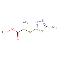 Chemical structure of methyl 2-[(5-amino-1,3,4-thiadiazol-2-yl)sulfanyl]propanoate - CSSB00000149061