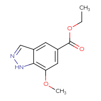 Chemical structure of ethyl 7-methoxy-1H-indazole-5-carboxylate - CSSB00033856929