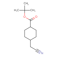Chemical structure of tert-butyl 4-(cyanomethyl)cyclohexane-1-carboxylate - CSSB14801136431