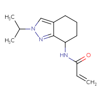Chemical structure of N-[2-(propan-2-yl)-4,5,6,7-tetrahydro-2H-indazol-7-yl]prop-2-enamide - CSSB00133111759