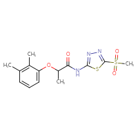 Chemical structure of 2-(2,3-dimethylphenoxy)-N-(5-methanesulfonyl-1,3,4-thiadiazol-2-yl)propanamide - CSSB00121608534