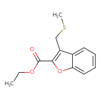 Chemical structure of ethyl 3-[(methylsulfanyl)methyl]-1-benzofuran-2-carboxylate - CSSB01997808235