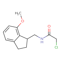 Chemical structure of 2-chloro-N-[(7-methoxy-2,3-dihydro-1H-inden-1-yl)methyl]acetamide - CSSB21332080782