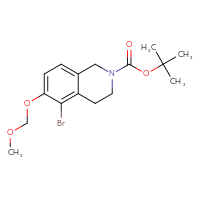 Chemical structure of tert-butyl 5-bromo-6-(methoxymethoxy)-1,2,3,4-tetrahydroisoquinoline-2-carboxylate - CSSB15545672906