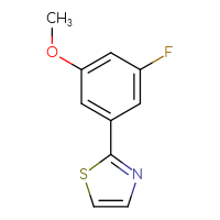 Chemical structure of 2-(3-fluoro-5-methoxyphenyl)-1,3-thiazole - CSSB00025785217