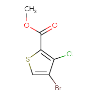Chemical structure of methyl 4-bromo-3-chlorothiophene-2-carboxylate - CSSB02516627196