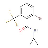 Chemical structure of 2-bromo-N-cyclopropyl-6-(trifluoromethyl)benzamide - CSSB01385775830