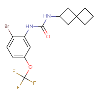 Chemical structure of 1-[2-bromo-5-(trifluoromethoxy)phenyl]-3-{spiro[3.3]heptan-2-yl}urea - CSSB00234042974