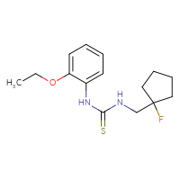 Chemical structure of 1-(2-ethoxyphenyl)-3-[(1-fluorocyclopentyl)methyl]thiourea - CSSB01874769516