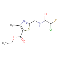 Chemical structure of ethyl 2-[(2-chloro-2-fluoroacetamido)methyl]-4-methyl-1,3-thiazole-5-carboxylate - CSSB21332055442