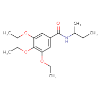 Chemical structure of N-(butan-2-yl)-3,4,5-triethoxybenzamide - CSSB00025858833