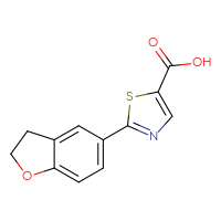 Chemical structure of 2-(2,3-dihydro-1-benzofuran-5-yl)-1,3-thiazole-5-carboxylic acid - CSSB00000369713