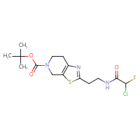 Chemical structure of tert-butyl 2-[2-(2-chloro-2-fluoroacetamido)ethyl]-4H,5H,6H,7H-[1,3]thiazolo[5,4-c]pyridine-5-carboxylate - CSSB21332116674