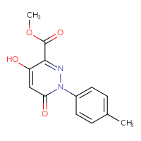Chemical structure of methyl 4-hydroxy-1-(4-methylphenyl)-6-oxo-1,6-dihydropyridazine-3-carboxylate - CSSB00025735423