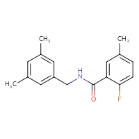 Chemical structure of N-[(3,5-dimethylphenyl)methyl]-2-fluoro-5-methylbenzamide - CSSB00032806399