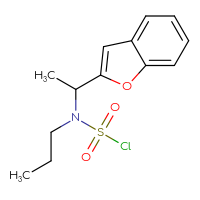 Chemical structure of N-[1-(1-benzofuran-2-yl)ethyl]-N-propylsulfamoyl chloride - CSSB06305406348