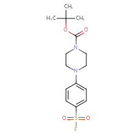 Chemical structure of tert-butyl 4-[4-(fluorosulfonyl)phenyl]piperazine-1-carboxylate - CSSB06256046293