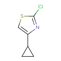 Chemical structure of 2-chloro-4-cyclopropyl-1,3-thiazole - CSSB00000695219