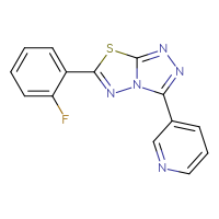 Chemical structure of 3-[6-(2-fluorophenyl)-[1,2,4]triazolo[3,4-b][1,3,4]thiadiazol-3-yl]pyridine - CSSB00121637324