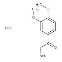Chemical structure of 2-amino-1-(3,4-dimethoxyphenyl)ethan-1-one hydrochloride - CSSB00020624017
