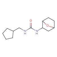 Chemical structure of 3-(cyclopentylmethyl)-1-{7-oxabicyclo[2.2.1]heptan-2-yl}urea - CSSB00151275095