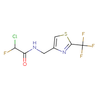 Chemical structure of 2-chloro-2-fluoro-N-{[2-(trifluoromethyl)-1,3-thiazol-4-yl]methyl}acetamide - CSSB21332120088