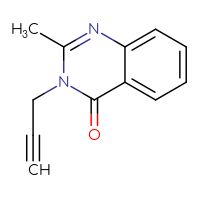 Chemical structure of 2-methyl-3-(prop-2-yn-1-yl)-3,4-dihydroquinazolin-4-one - CSSB02518117576