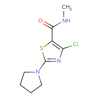 Chemical structure of 4-chloro-N-methyl-2-(pyrrolidin-1-yl)-1,3-thiazole-5-carboxamide - CSSB01992492132
