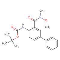 Chemical structure of tert-butyl N-{3-[methoxy(methyl)carbamoyl]-[1,1'-biphenyl]-4-yl}carbamate - CSSB17092984431