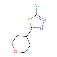 Chemical structure of 2-chloro-5-(oxan-4-yl)-1,3,4-thiadiazole - CSSB00011858607