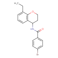 Chemical structure of 4-bromo-N-(8-ethyl-3,4-dihydro-2H-1-benzopyran-4-yl)benzamide - CSSB02121821677