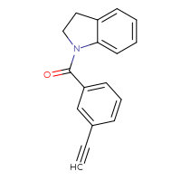 Chemical structure of 1-(3-ethynylbenzoyl)-2,3-dihydro-1H-indole - CSSB03582020982