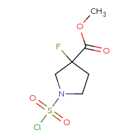 Chemical structure of methyl 1-(chlorosulfonyl)-3-fluoropyrrolidine-3-carboxylate - CSSB14987122579