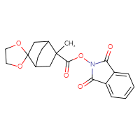Chemical structure of 1,3-dioxo-2,3-dihydro-1H-isoindol-2-yl 5-methylspiro[bicyclo[2.2.2]octane-2,2'-[1,3]dioxolane]-5-carboxylate - CSSB06258928448
