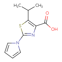 Chemical structure of 5-(propan-2-yl)-2-(1H-pyrrol-1-yl)-1,3-thiazole-4-carboxylic acid - CSSB00000721908