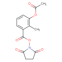 Chemical structure of 2,5-dioxopyrrolidin-1-yl 3-(acetyloxy)-2-methylbenzoate - CSSB20269569690